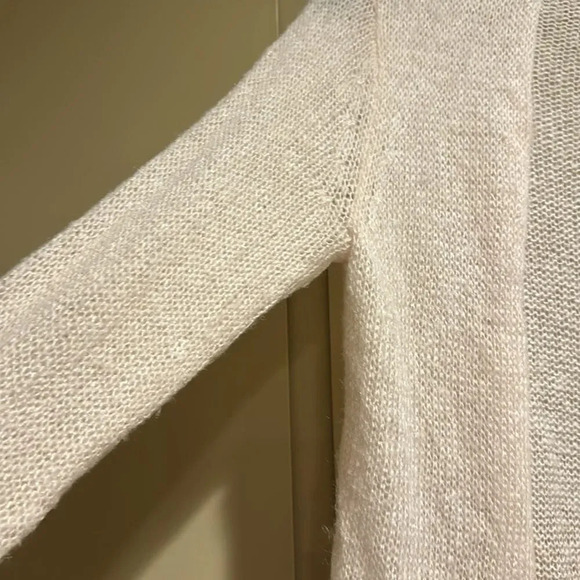 Wooden Ships loose knit acrylic/mohair/wool blend pastel pink cardigan. S/M - Picture 3 of 6